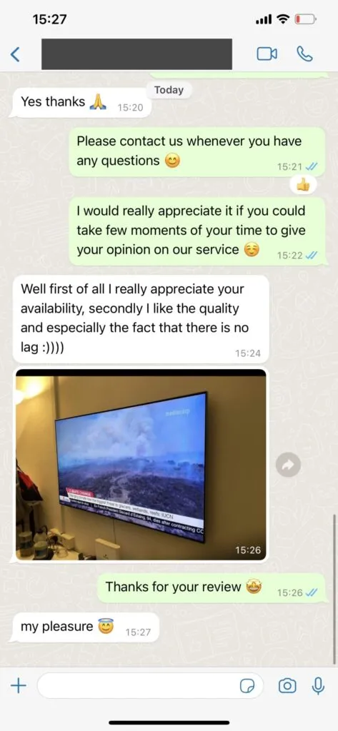 WhatsApp supportchatt och aktivering för iptv norden 2